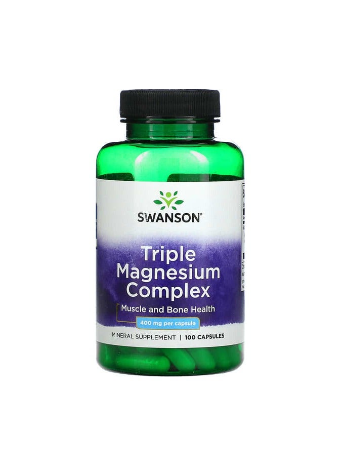 Triple Magnesium Complex, 400 mg, 100 Capsules