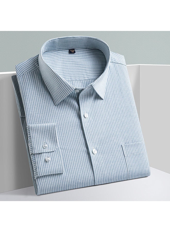 Fapai Easy-care Men's Long Sleeve Shirt Comfortable And Versatile Classic Striped Shirt - Image 4