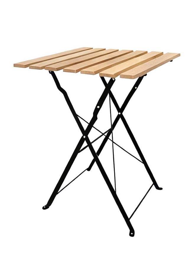 Noon East 3 Piece Patio Wood Outdoor Furniture Set, includes 2 Foldable Chairs and 1 Foldable Square Table, perfect for outdoor, balcony and backyard - Image 2