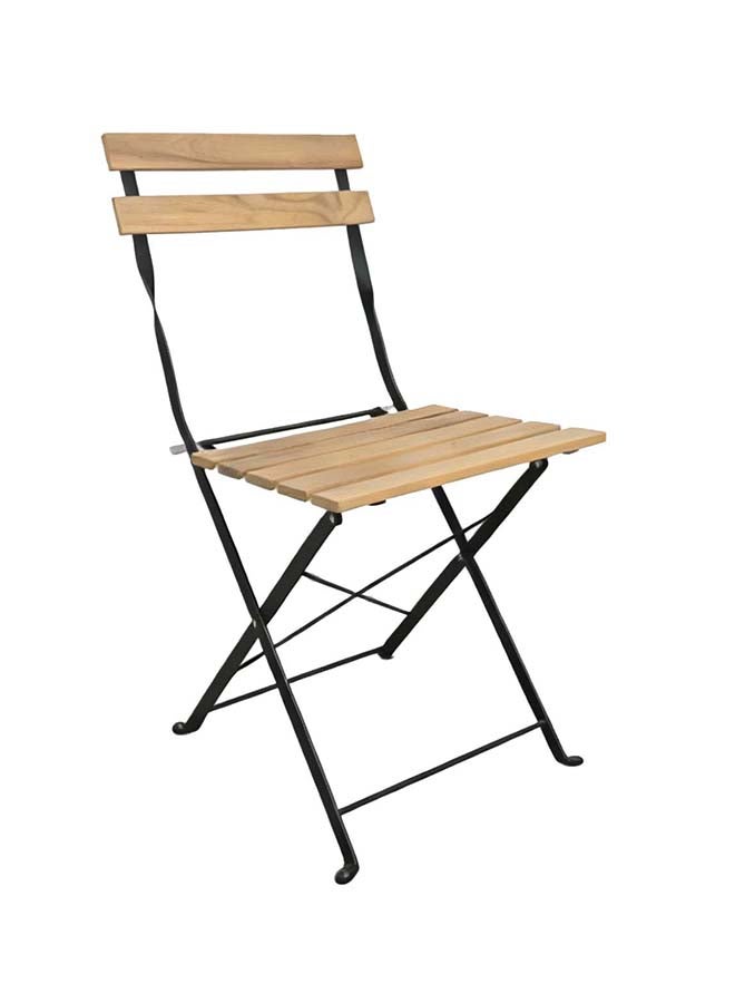 Noon East 3 Piece Patio Wood Outdoor Furniture Set, includes 2 Foldable Chairs and 1 Foldable Square Table, perfect for outdoor, balcony and backyard - Image 3