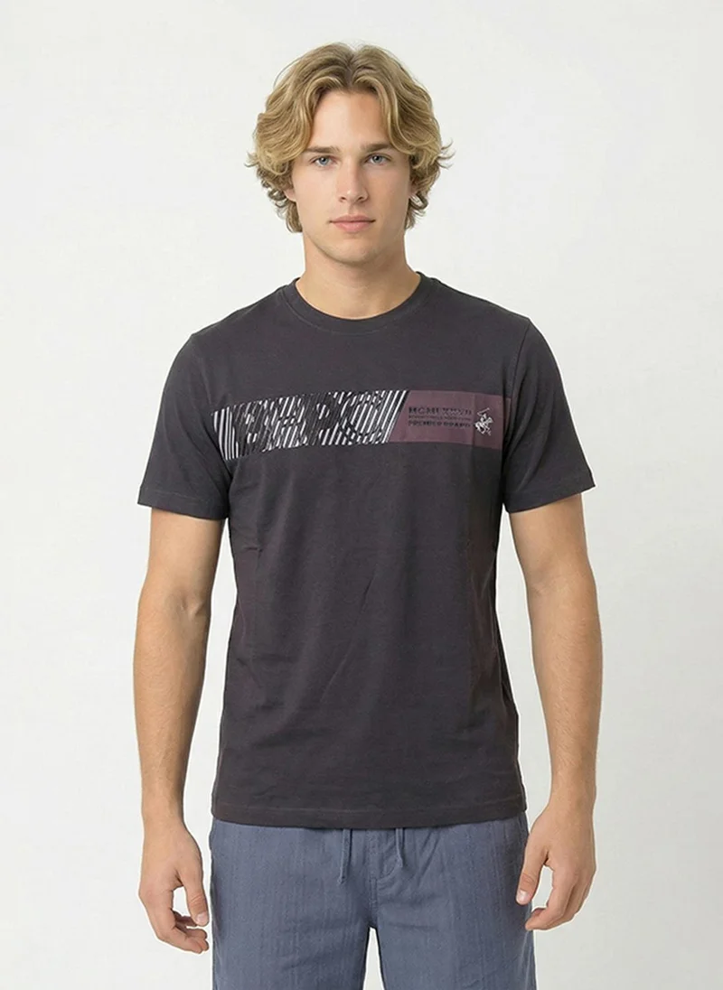 Beverly Hills Polo Club Mens BP M1346-HR Short Sleeve T-Shirt, Black