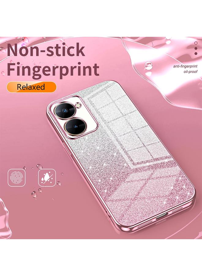 اس-توب جراب لهاتف Realme GT Neo2 / GT2، جراب هاتف مطلي بالكهرباء بمسحوق لامع متدرج - Image 4