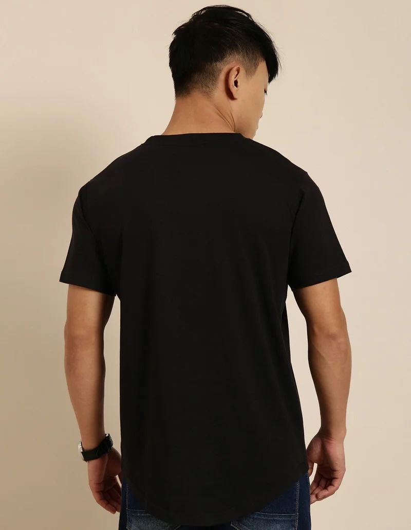 Joven  Black Printed Oversize T-Shirt for Men  | Best Price UAE