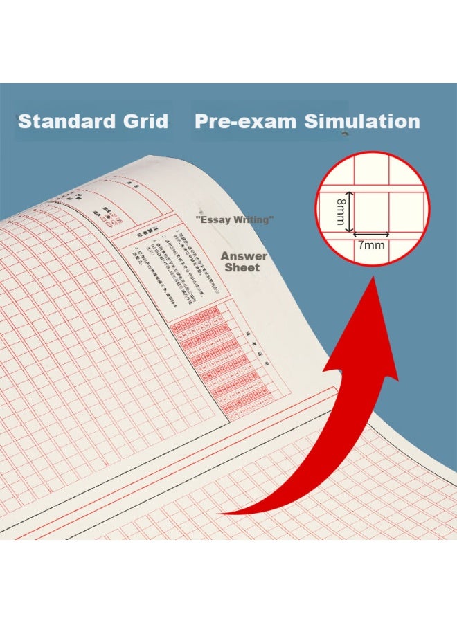 Simaa Public Exam Essay Grid Paper, Essay Answer Sheet, National Civil Service Exam Essay Draft Paper, A4 Grid Notebook, 50 Sheets, 2 Packs, Slz-a4 High School Student Learning Tool - Image 2