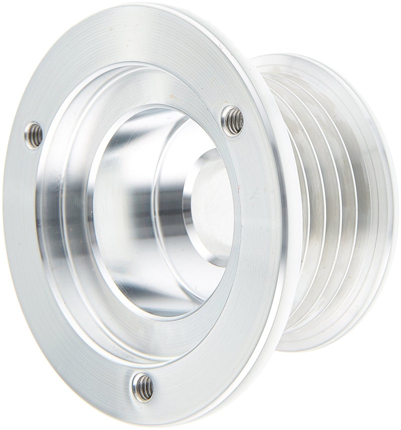 March Performance 112 Clear Powdercoat Billet Aluminum 6-Rib Alternator Pulley with Cover - Image 4