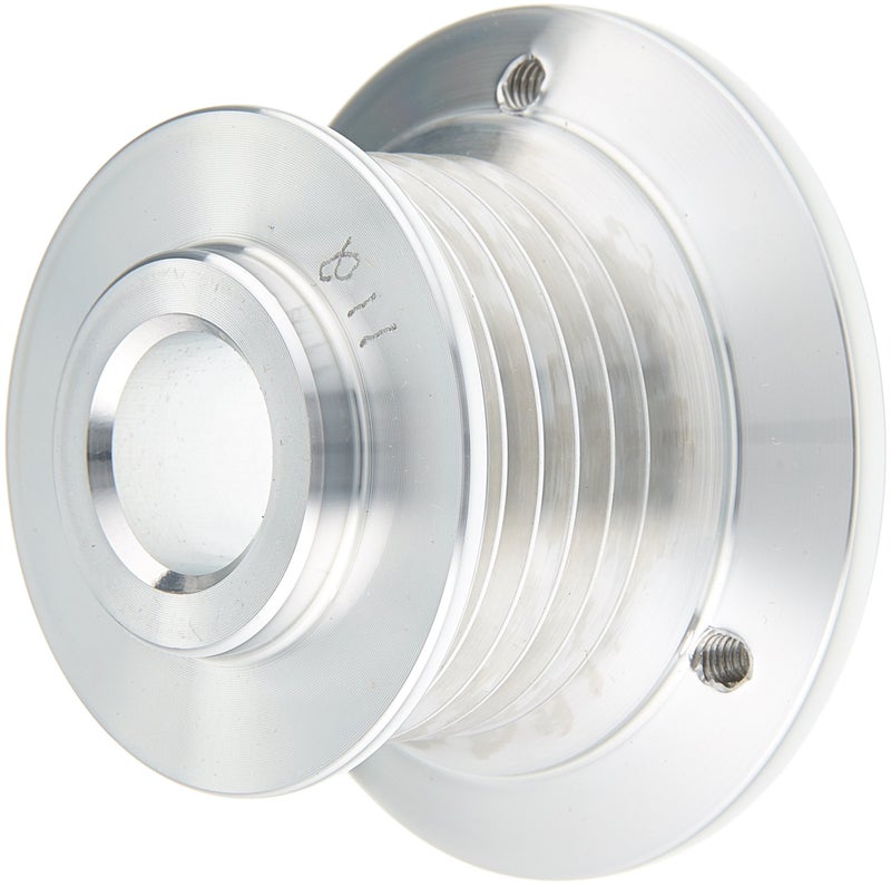 March Performance 112 Clear Powdercoat Billet Aluminum 6-Rib Alternator Pulley with Cover - Image 2