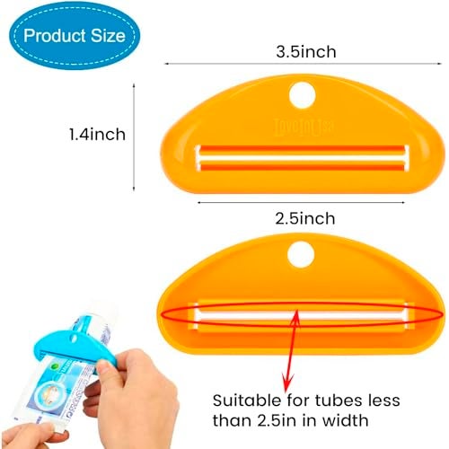 LoveInUsa Toothpaste Tube Squeezer Dispenser, Hanging Toothpaste Clips Holder Rolling Holder Squeezer 4 Pack - Image 2