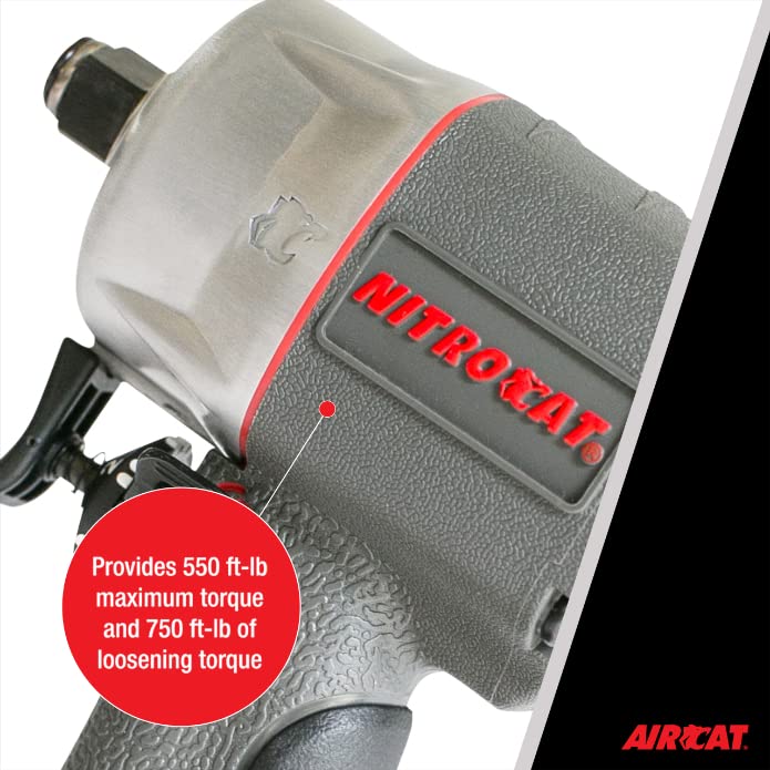 AIRCAT Pneumatic Tools 1056-XL 1/2-Inch NITROCAT Composite Compact Impact Wrench : Low Weight Power Impact Wrench : Tool for Automotive Improvement & Maintenance - Image 4