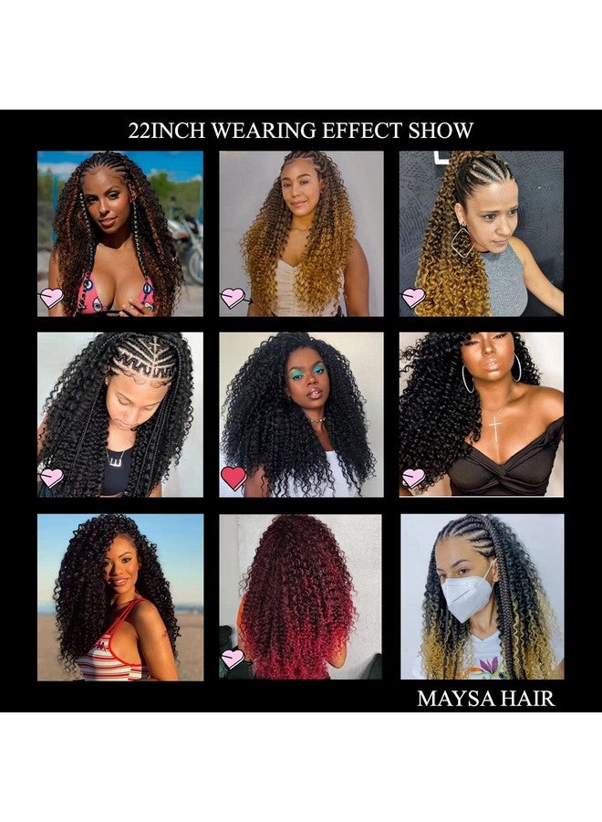 MAYSA Ocean Wave Crochet Hair 22Inch Soft Synthetic Wave Crochet Hair Curly Crochet Hair Extensions 6Packs 1B Natural Black - Image 4