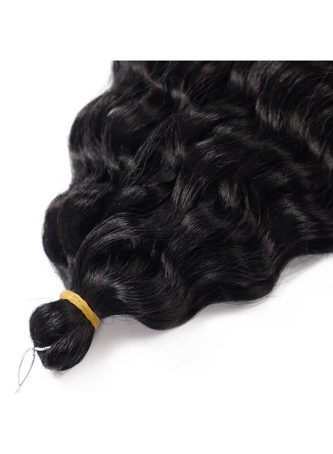 MAYSA Ocean Wave Crochet Hair 22Inch Soft Synthetic Wave Crochet Hair Curly Crochet Hair Extensions 6Packs 1B Natural Black - Image 5