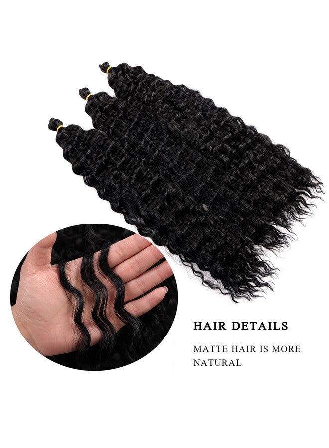 MAYSA Ocean Wave Crochet Hair 22Inch Soft Synthetic Wave Crochet Hair Curly Crochet Hair Extensions 6Packs 1B Natural Black - Image 3