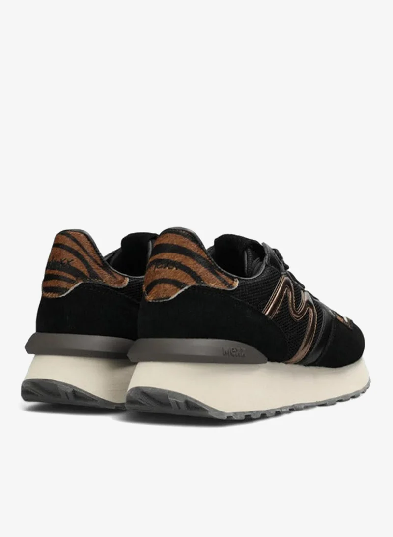 MEXX BLACK Panelled Lace-Up Sneakers for Women | Best Price UAE