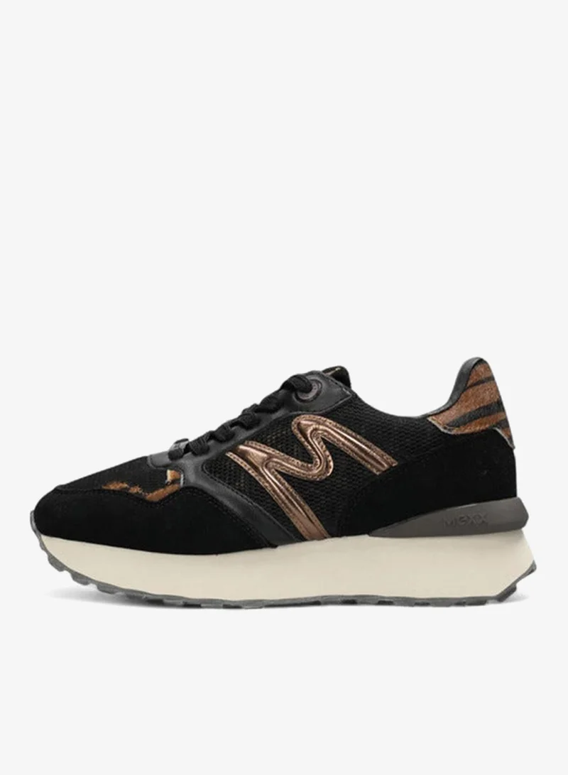 MEXX BLACK Panelled Lace-Up Sneakers for Women | Best Price UAE
