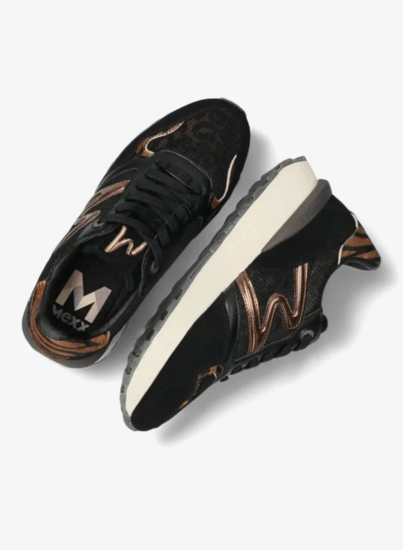 MEXX BLACK Panelled Lace-Up Sneakers for Women | Best Price UAE