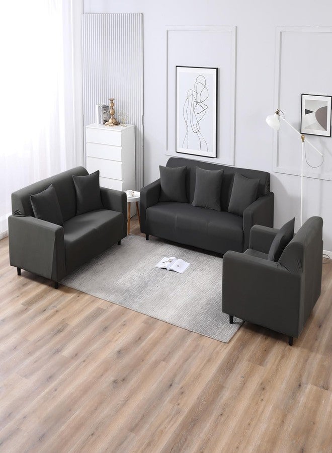 HOKIPO Stretchable Cushion Cover for Sofa 16x16 Pack of 4, Dark Grey (E21-AR4282*4) - Image 5