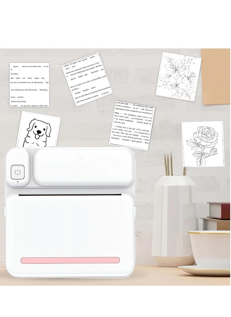 Generic Mini Thermal Printer Bluetooth Pocket Printer Portable Inkless Sticker Printer for Notes/Lists/Label/Memo/Scrapbook, Photos Compatible with iPhone iOS & Android or Tablet (with 6 Roll Paper)  - Image 2