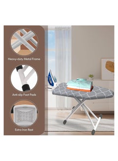 DMG TECH Ironing Board, 43'' * 13''Foldable Iron Stand with Extra Ironing Board Cover, Adjustable Height, Iron Rest & Safety Lock, Heat Resistant, Lightweight Ironing Table for Dorm, Home, Laundry Room Use  - Image 5