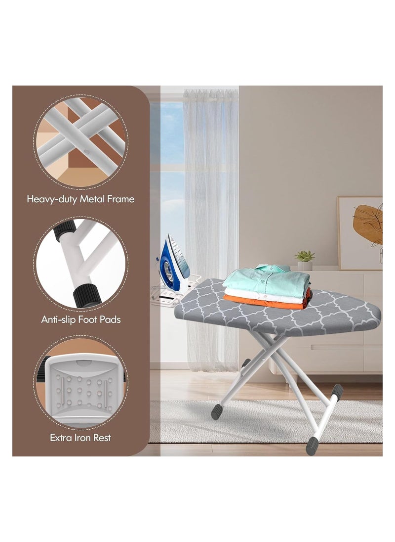 DMG TECH Ironing Board, 43'' * 13''Foldable Iron Stand with Extra Ironing Board Cover, Adjustable Height, Iron Rest & Safety Lock, Heat Resistant, Lightweight Ironing Table for Dorm, Home, Laundry Room Use  - Image 5