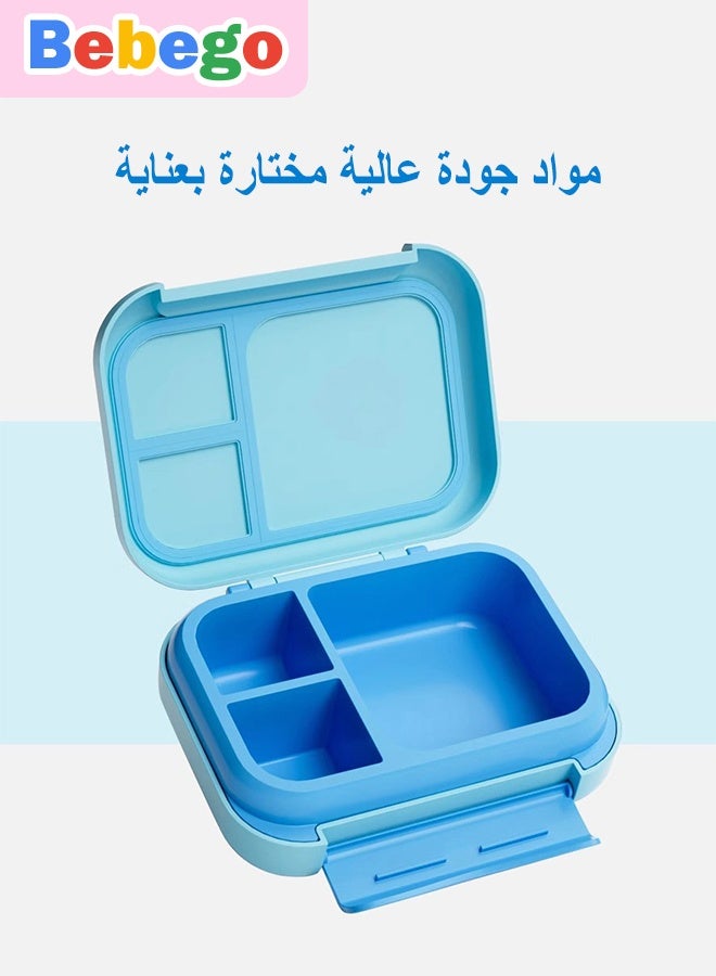 BEBEGO Bento Lunch Box, Lunch Box with Two Modular Containers - 3 Compartments, Leak-Proof, Portable Handle, Microwave/Dishwasher Safe, Bpa-Free.,Back to School - Image 3