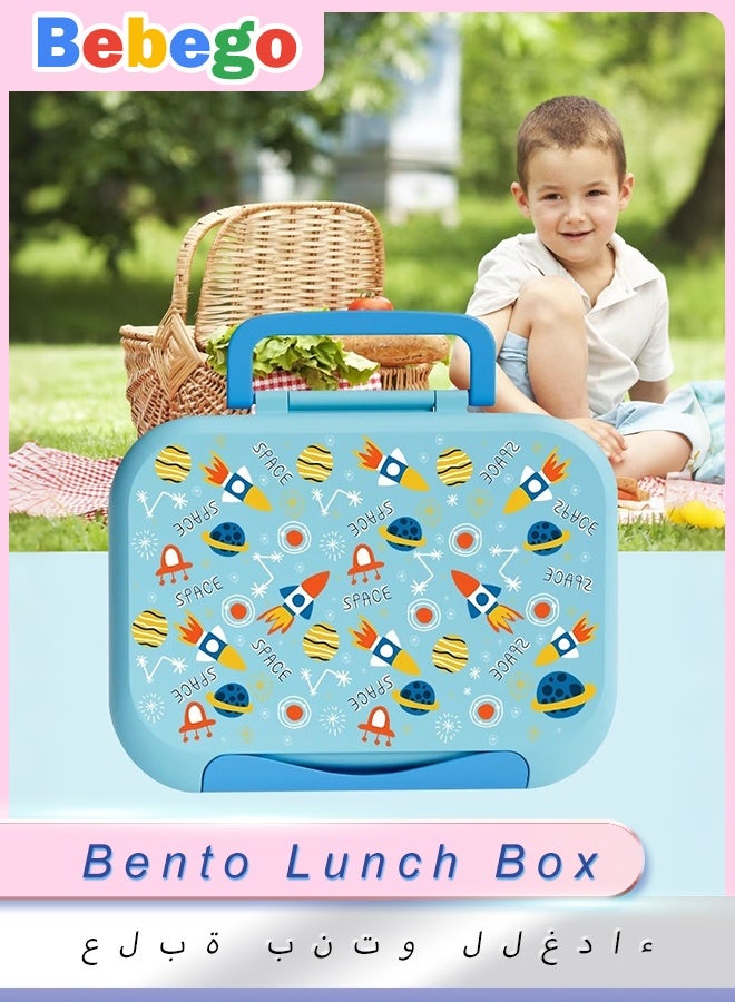BEBEGO Bento Lunch Box, Lunch Box with Two Modular Containers - 3 Compartments, Leak-Proof, Portable Handle, Microwave/Dishwasher Safe, Bpa-Free.,Back to School - Image 1