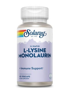 Solaray SOLARAY L-Lysine Monolaurin 1: 1 Ratio Nutritional Supplement - 60 Vegetarian Capsules 