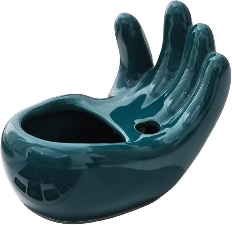 Green Ceramic Finger Ashtray Windproof Home Decor Nordic Minimalist Ornament 11 5x6 8x8 8cm - Image 1