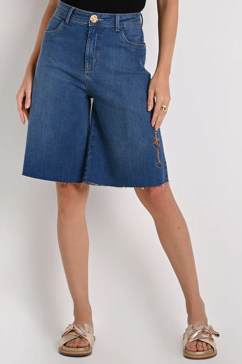 Bermuda Wide Leg With Embroidery