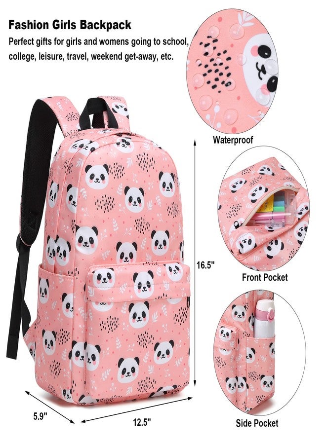 Kouxunt Panda School Backpack for Girls Womens, School Bags Collge Bookbags Laptop Backpacks for Kids Teens Adults - Image 3