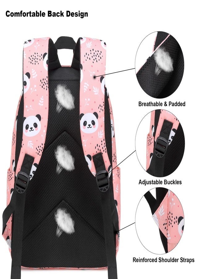 Kouxunt Panda School Backpack for Girls Womens, School Bags Collge Bookbags Laptop Backpacks for Kids Teens Adults - Image 4