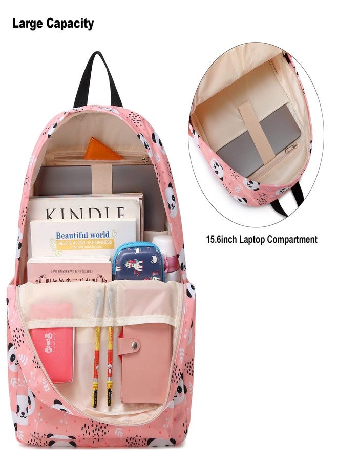 Kouxunt Panda School Backpack for Girls Womens, School Bags Collge Bookbags Laptop Backpacks for Kids Teens Adults - Image 2