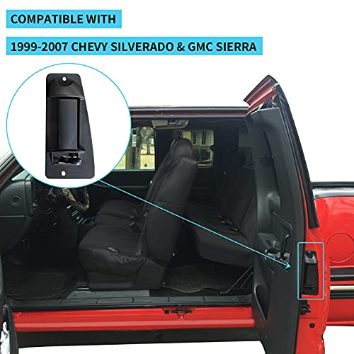 MuHize Left Driver Exterior Door Handle for 1999-2007 Chevy Silverado & GMC Sierra Extended Cab - Door Handle Direct Fit Replacement (Black) - Image 2
