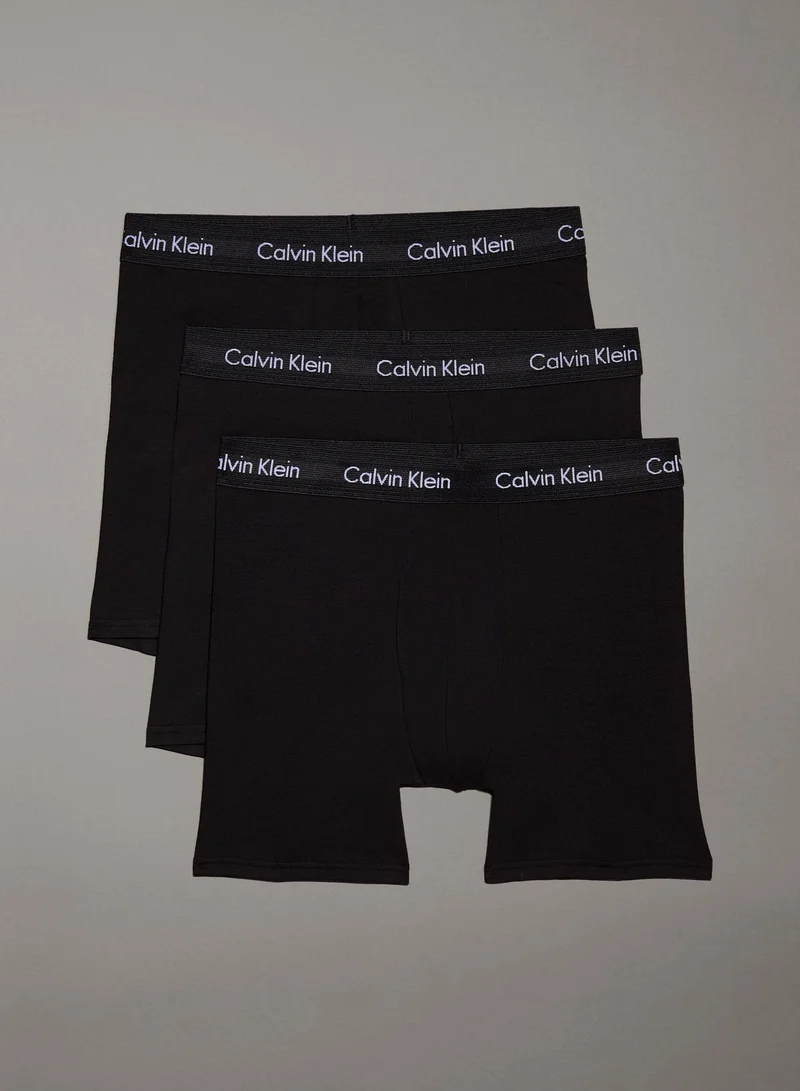 CALVIN KLEIN 3 Pack Boxer Briefs - Cotton Stretch