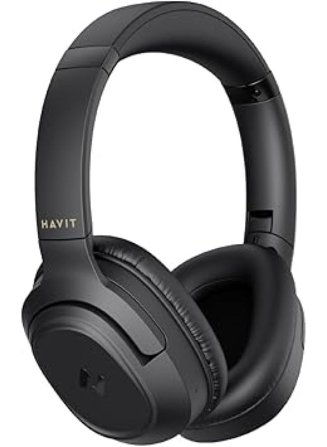 HAVIT H612BT Wireless Bluetooth Headphones with 50H Playtime, Stereo Sound, Foldable Over-Ear Design, USB-C Fast Charging, 40mm Drivers, Built-in Mic, AUX Mode, for Music, Work, Calls, Travel - Image 5