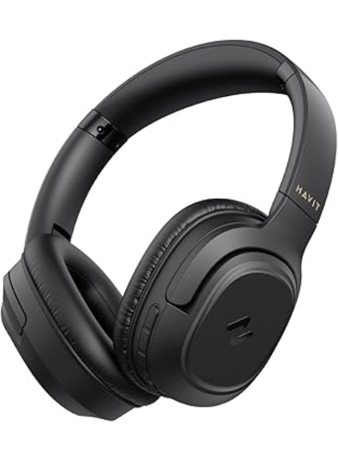 HAVIT H612BT Wireless Bluetooth Headphones with 50H Playtime, Stereo Sound, Foldable Over-Ear Design, USB-C Fast Charging, 40mm Drivers, Built-in Mic, AUX Mode, for Music, Work, Calls, Travel - Image 2