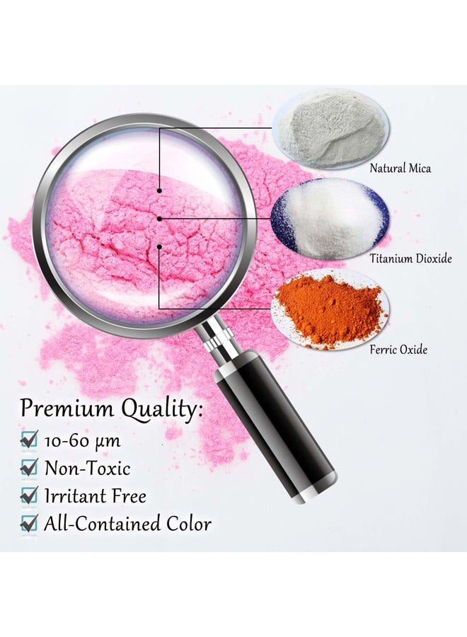 DecorRom Epoxy Resin Color Pigment - Huge 100g/3.5 Ounces Metallic Mica Powder for Adult Hobby, Epoxy Resin Art Coloring, Crafts - Cosmetic Grade Resin Color Dye for Jewelry, Soap Making, Nails Art (Pink) - Image 5
