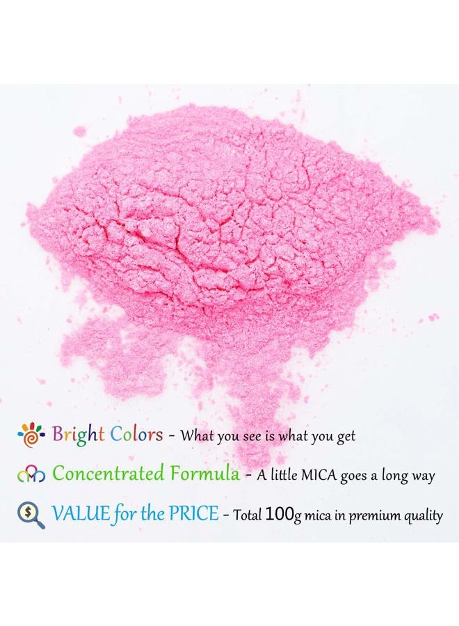DecorRom Epoxy Resin Color Pigment - Huge 100g/3.5 Ounces Metallic Mica Powder for Adult Hobby, Epoxy Resin Art Coloring, Crafts - Cosmetic Grade Resin Color Dye for Jewelry, Soap Making, Nails Art (Pink) - Image 2