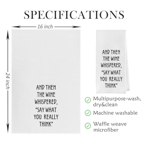 Geqtt Wine Lovers Dish Towel - Funny Wine Gifts Decorative Waffle Weave Kitchen Towels, Tea Towel, Hand Towel, Housewarming Gift (16×24 Inches) - Image 5