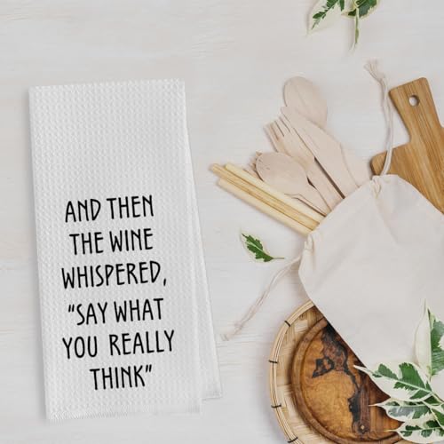 Geqtt Wine Lovers Dish Towel - Funny Wine Gifts Decorative Waffle Weave Kitchen Towels, Tea Towel, Hand Towel, Housewarming Gift (16×24 Inches) - Image 3