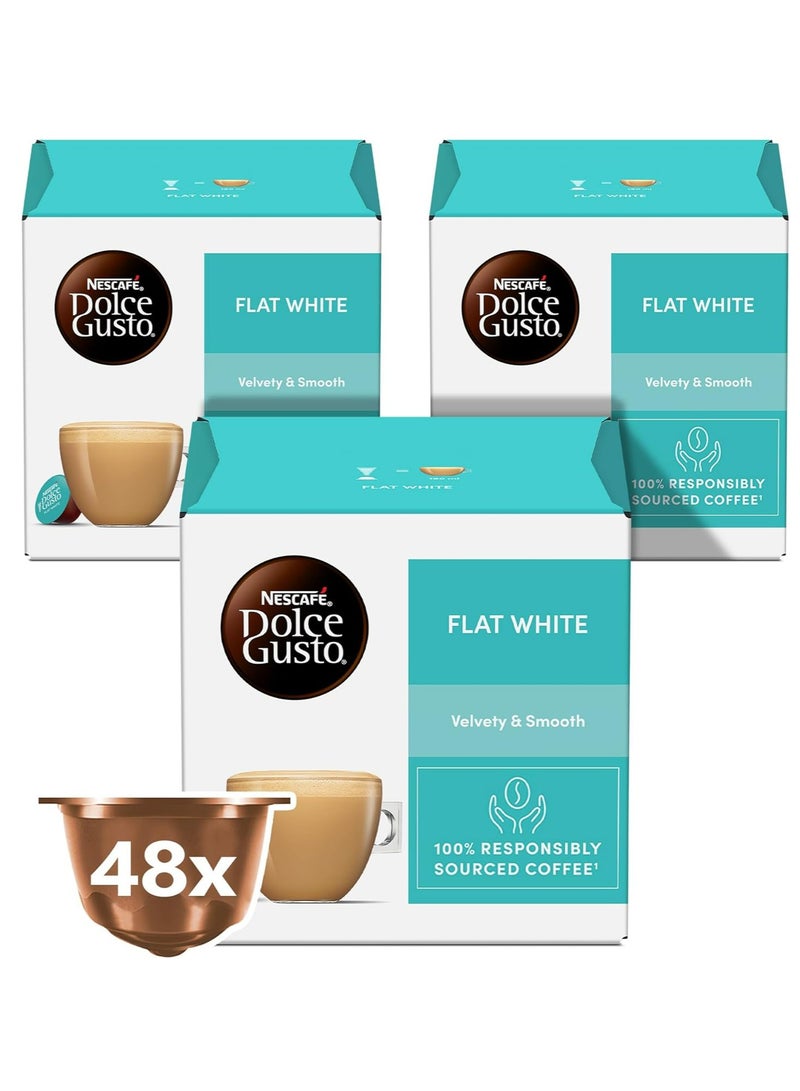 nescaf_dolce_gusto Flat white 16 Coffee Capsules 187.2g pack of 3 - Image 1