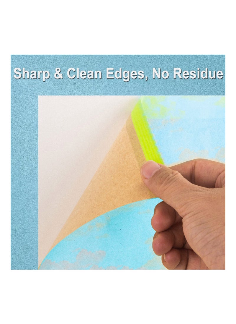SYOSI 4 Rolls Pre Taped Masking Paper for Painting Tape and Drape Painters Paper Paint Adhesive Protective Paper Roll for Covering Skirting Frames Cars and Auto Body  - Image 4