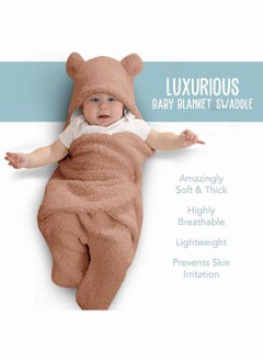 Y&D Baby Swaddle Blanket, SYOSI Ultra-Soft Plush Essential for Infants 0-6 Months, Receiving Swaddling Wrap, Ideal Newborn Registry and Toddler Boy Accessories, Perfect Girl Shower Gift (Brown)  - Image 3