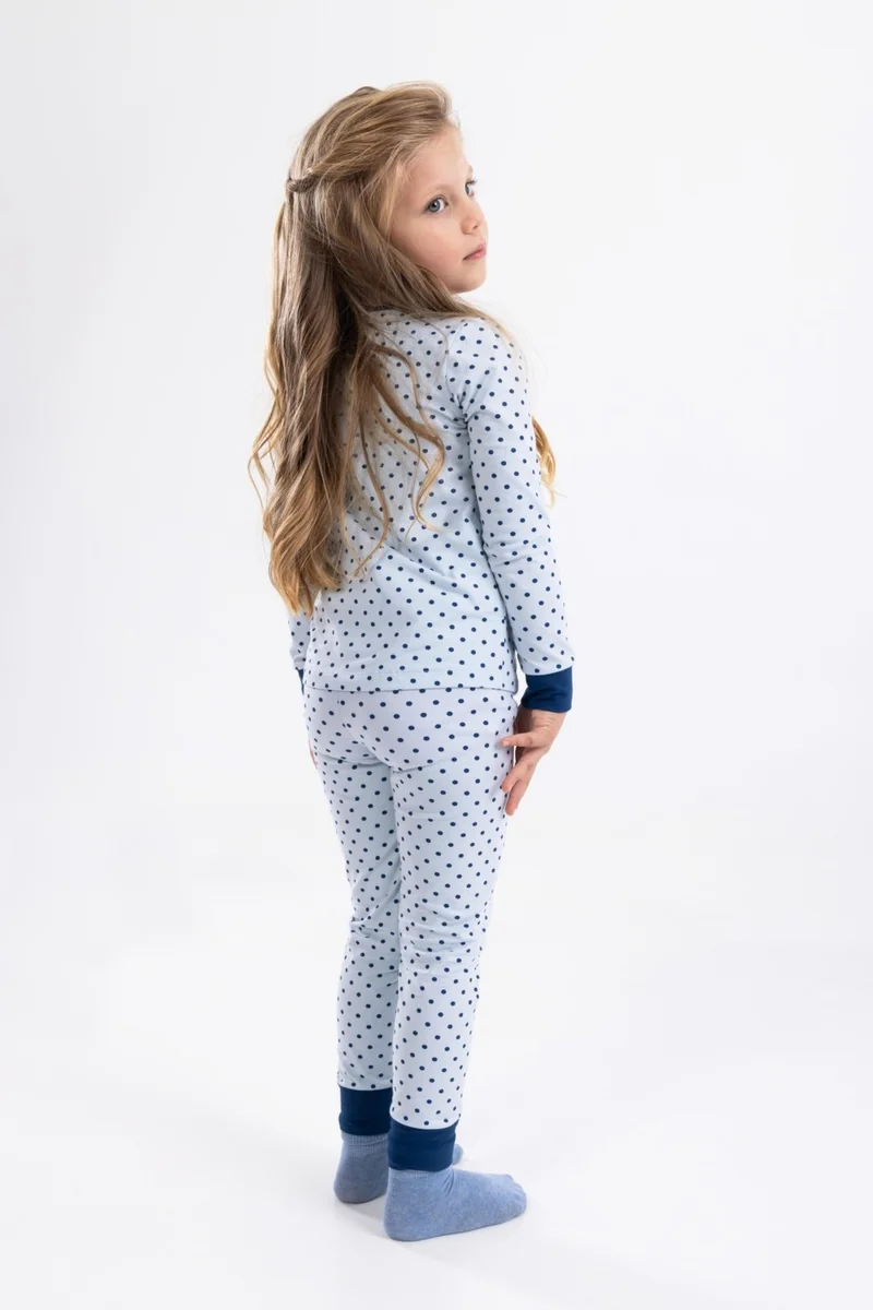 Baykar Girls Long Sleeve Pajama Set 9198 Blue