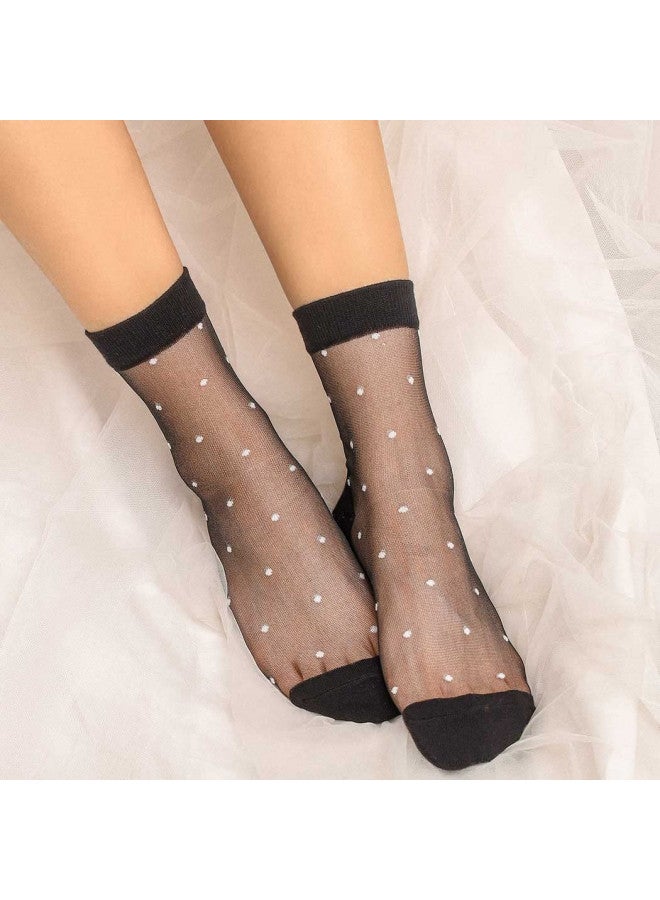 Campsis Women Sheer Sock Elastic See Through Socks Ultrathin Transparent Mesh Socks Summer Daily for Women(Pack of 4) - Image 1