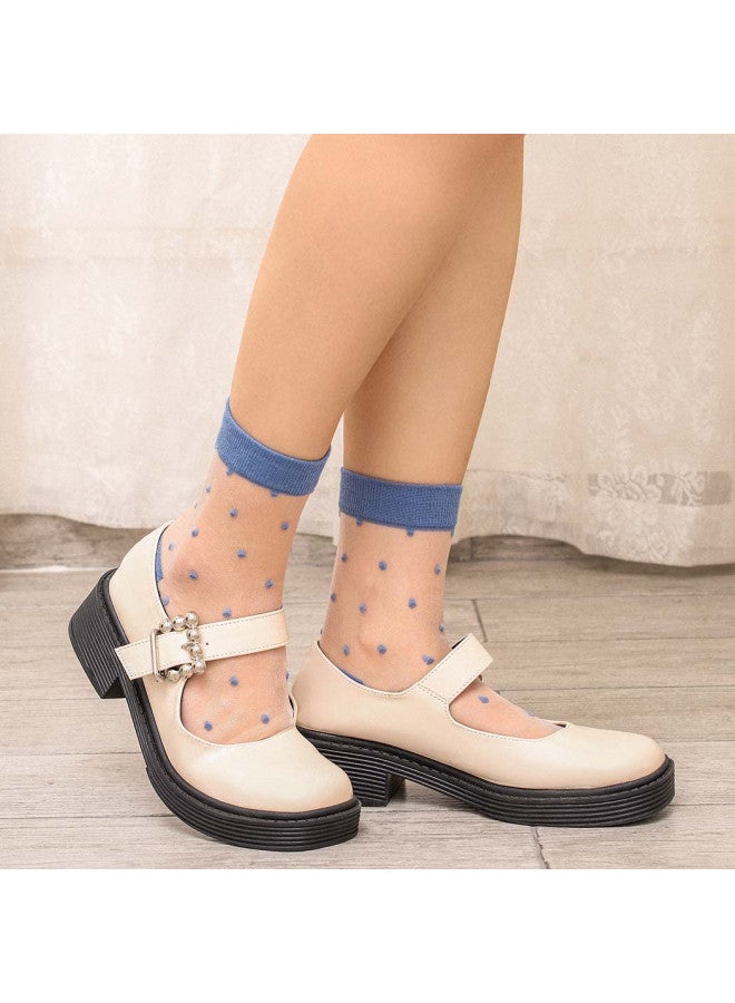 Campsis Women Sheer Sock Elastic See Through Socks Ultrathin Transparent Mesh Socks Summer Daily for Women(Pack of 4) - Image 2