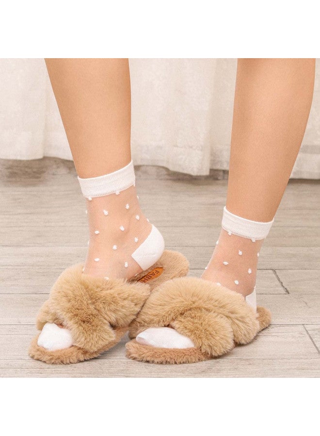 Campsis Women Sheer Sock Elastic See Through Socks Ultrathin Transparent Mesh Socks Summer Daily for Women(Pack of 4) - Image 3