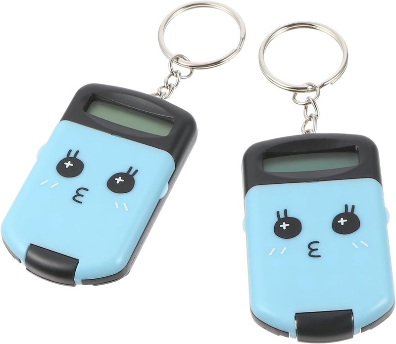 Kisangel 2Pcs Portable Mini Calculator Set for Students and Office Use Compact Cartoon Arithmetic Calculators with Black Shell Battery Powered for School and Travel - Image 1