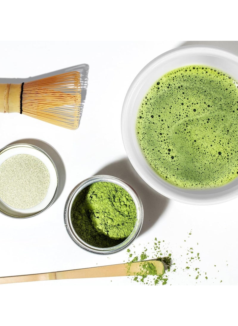 Oasis Casa - 4Pcs Matcha Tea Whisk Set, Japanese Matcha Tea Kit, Traditonal Matcha Ceremony Teaware Including Ceramic Bowl with Pouring Spout, Bamboo Tea Scoop, Bamboo Whisk, Ceramic Whisk Holder (White) - Image 1