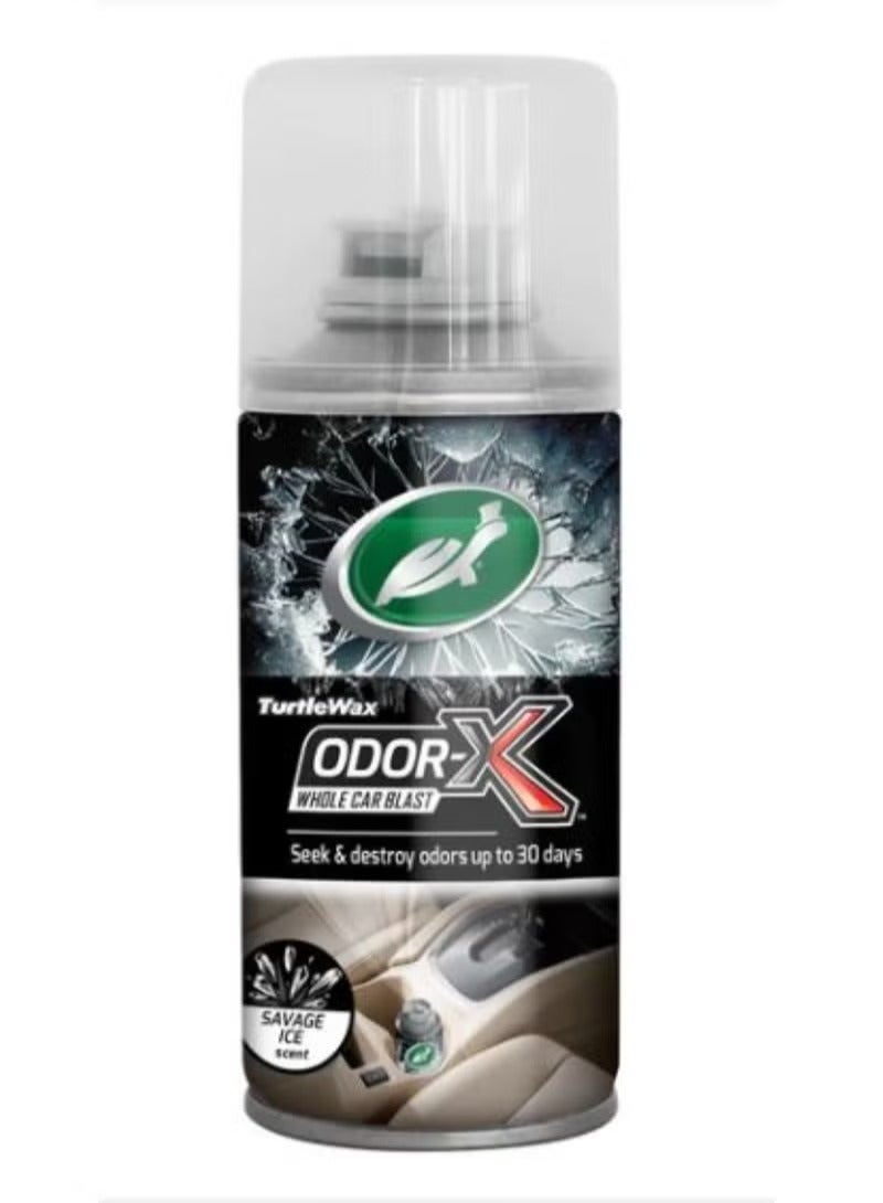 TURTLE Odor X Whole Car Blast Car Odor Remover Seek & Destroy Odors Upto 30 Days 100ml Savage Ice Burst Scent - Image 1