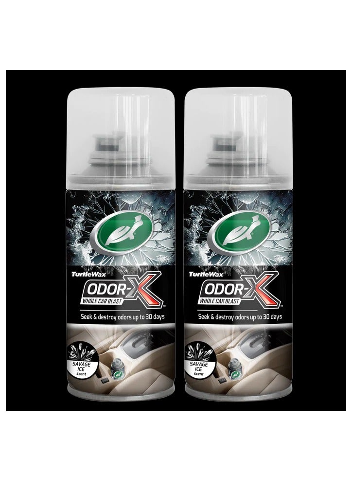 TURTLE Odor X Whole Car Blast Car Odor Remover Seek & Destroy Odors Upto 30 Days 100ml Savage Ice Burst Scent - Image 2