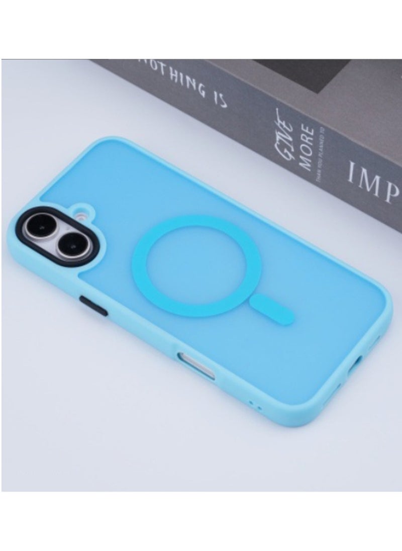 Generic - for iPhone 16 5G Case,[Compatible with Magsafe][Mil-Grade Drop Protection] Slim Shockproof Translucent Protective Phone Case foriPhone 16 5G, Blue - Image 1